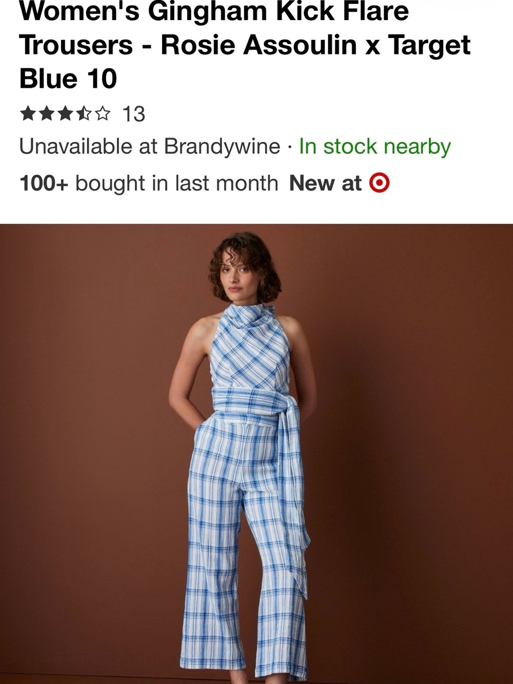 Rosie Assoulin X Target plaid pants 10